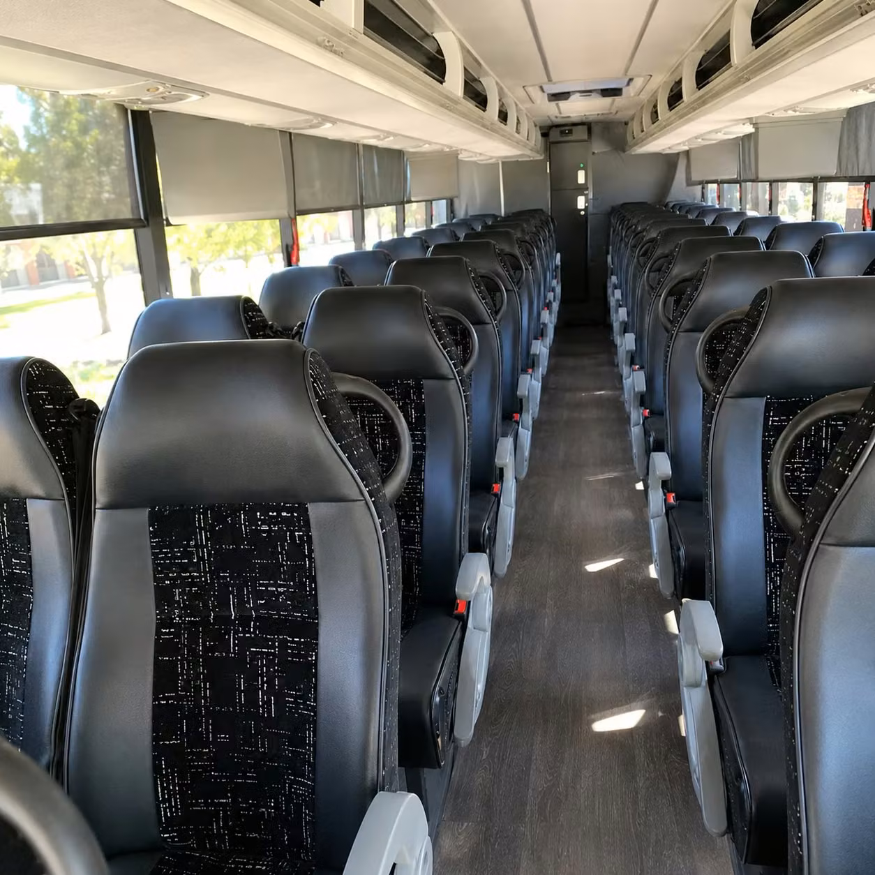 56 passenger charter bus inside